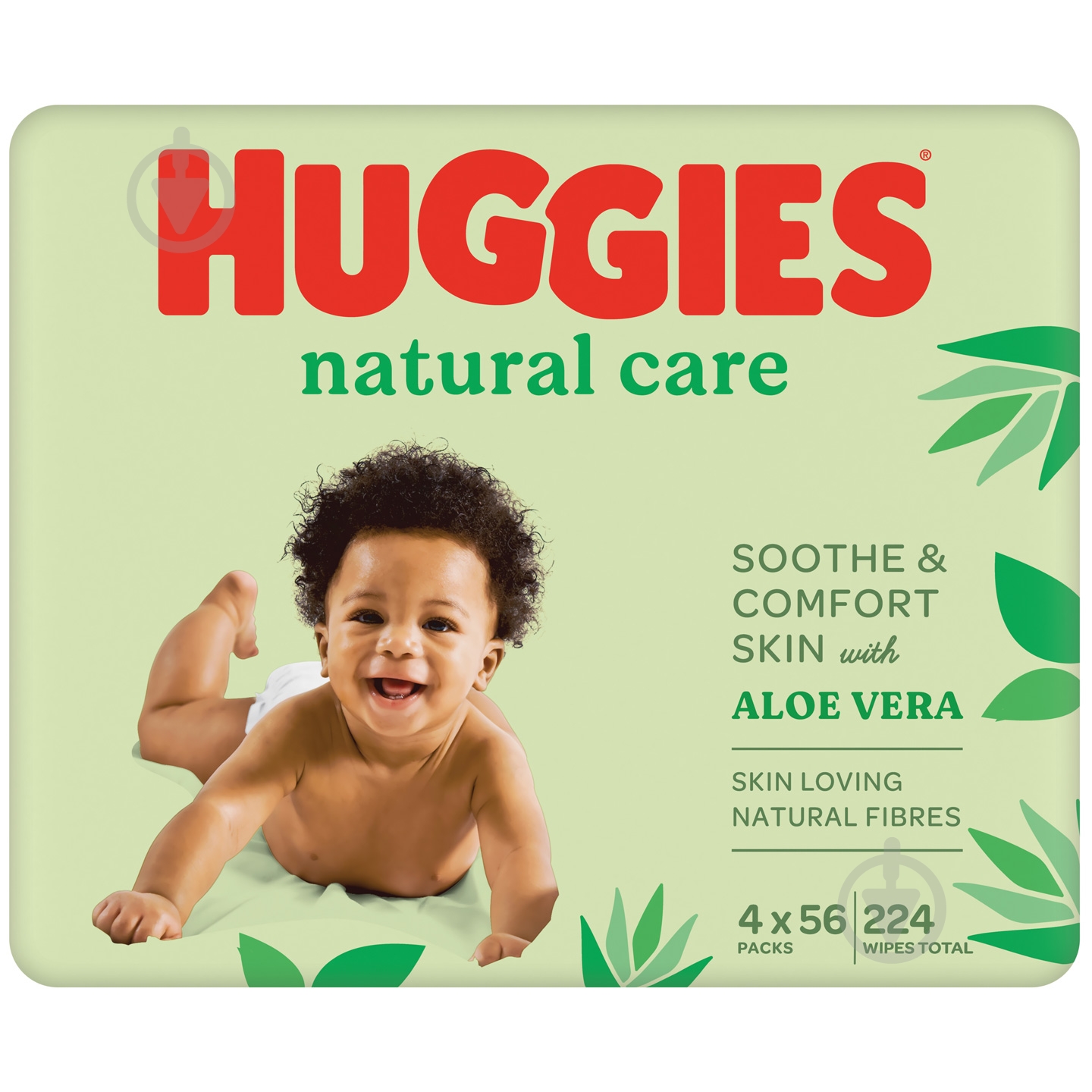 Серветки Huggies Natural Care (4x56 шт.) 224 шт. - фото 2