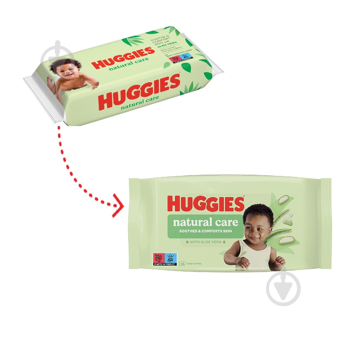Салфетки Huggies Natural Care (4x56 шт.) 224 шт. - фото 3