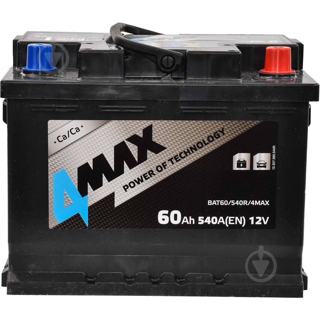ᐉ Аккумулятор автомобильный 4MAX 60Ah 540A 12V BAT60540R4MAX «+