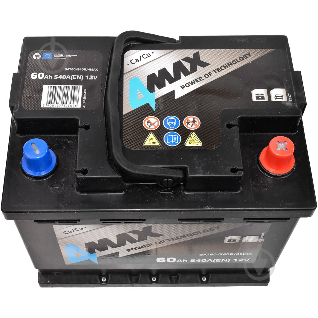 ᐉ Аккумулятор автомобильный 4MAX 60Ah 540A 12V BAT60540R4MAX «+