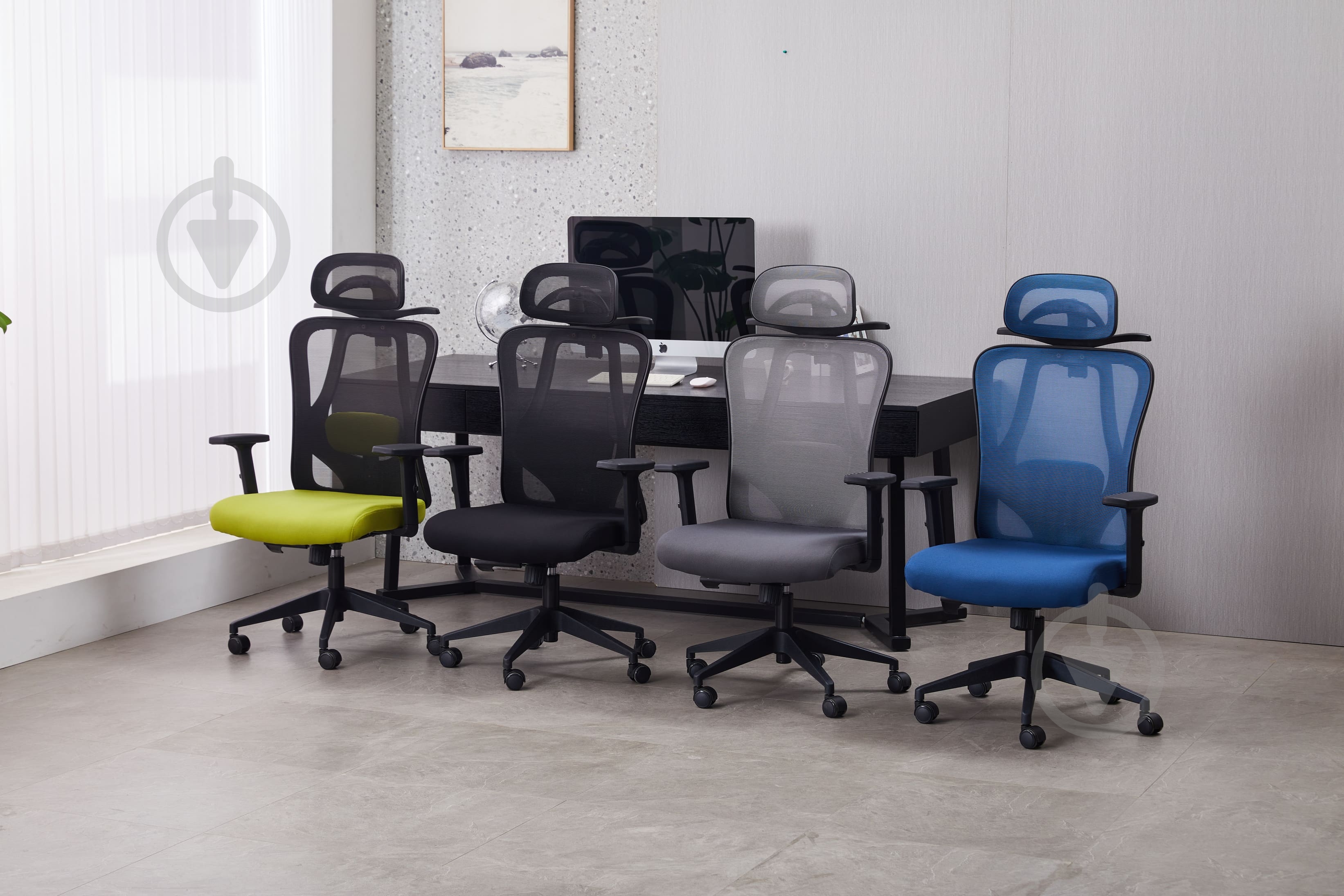 ᐉ Кресло офисное Ergomix ISLAND (LY-8020H-BK) черный • Купить в