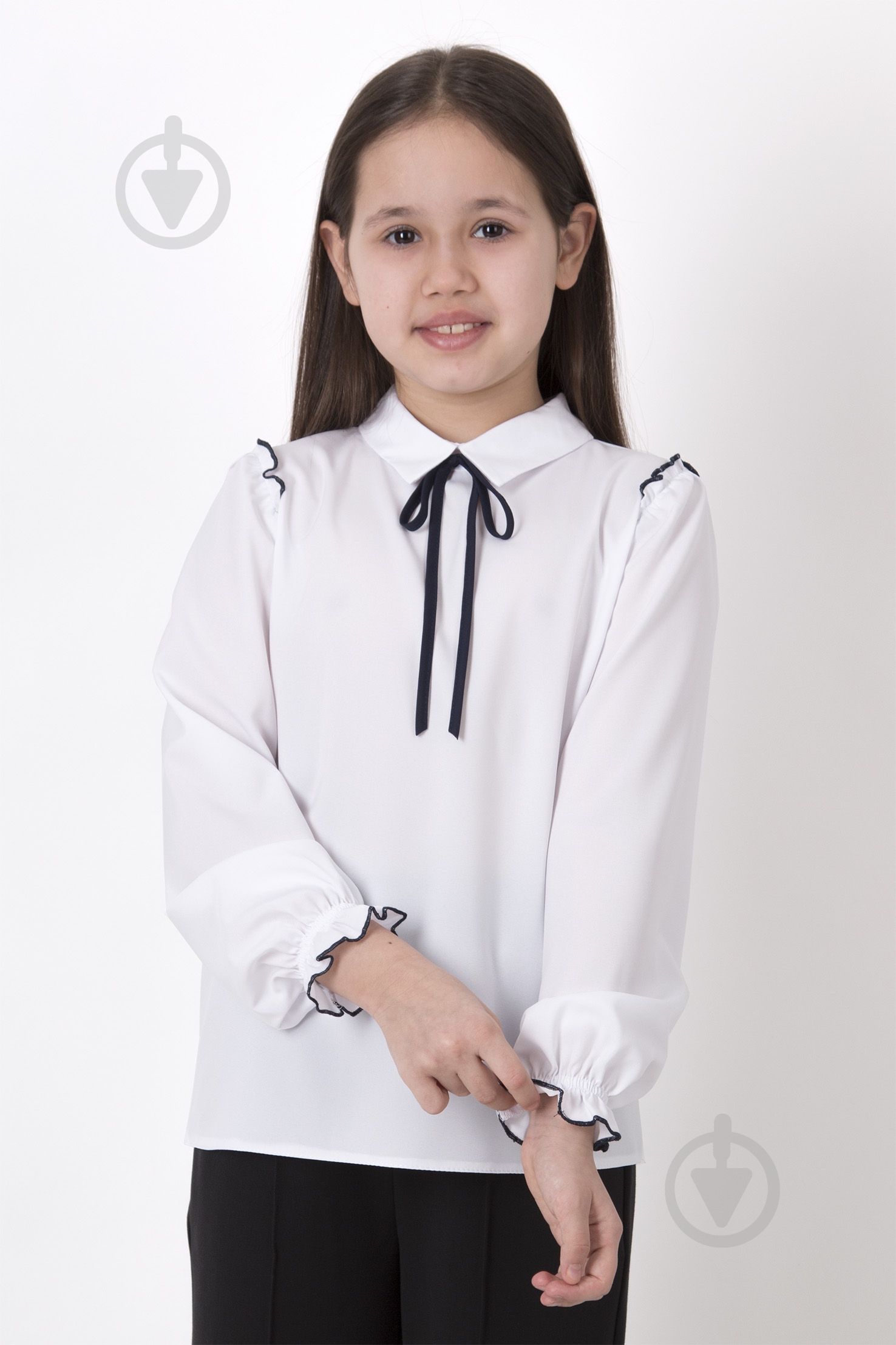 Блуза Mevis р.134 белый 4397 - фото 1