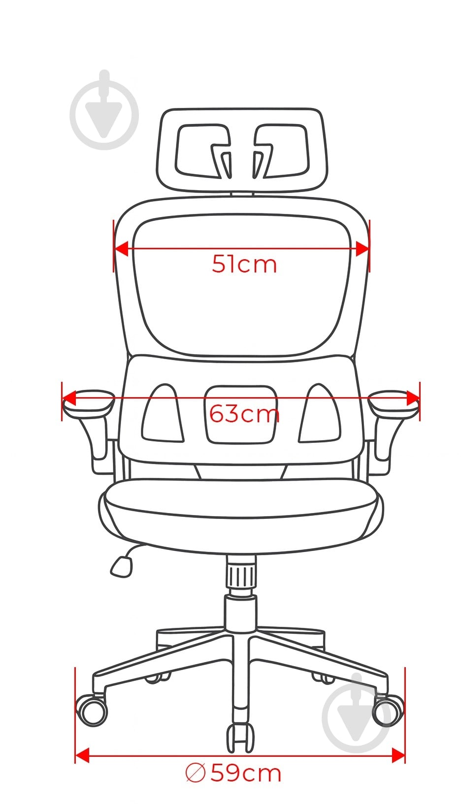 Кресло офисное Ergomix TORSO Grey (LY-8018H-BK) серый - фото 6