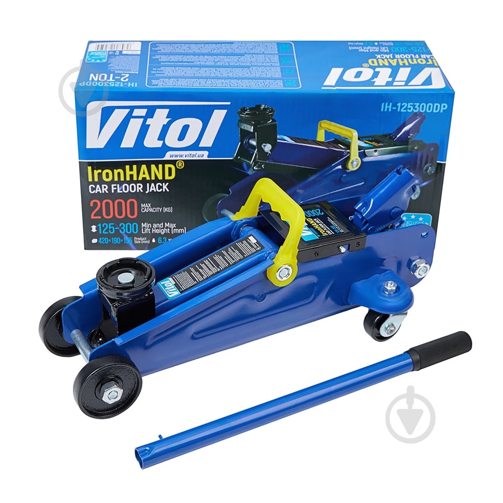 Домкрат гідравлічний підкатний Vitol IH-125300DP 2 т - фото 13