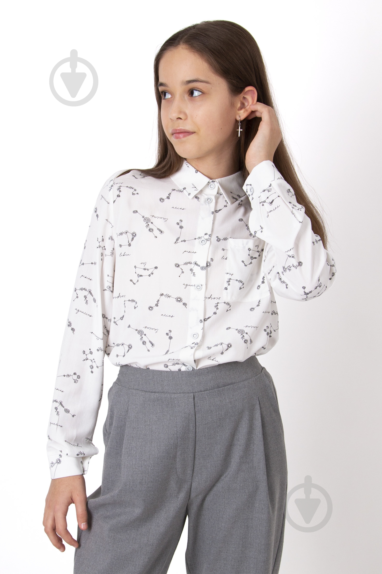 Блуза Mevis р.146 белый 4413 - фото 1 Блуза Mevis р.146 белый 4413 - фото 1