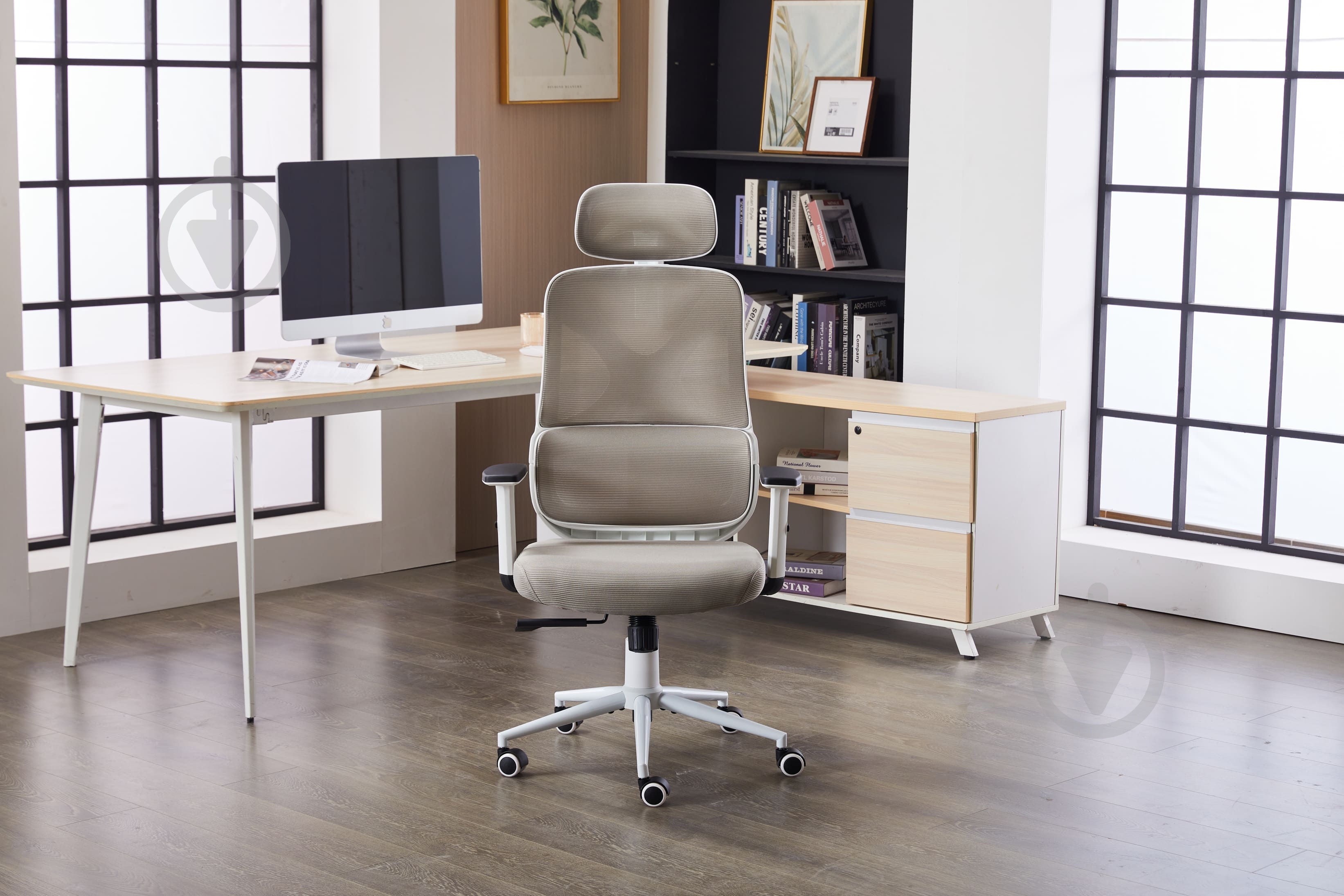 Кресло офисное Ergomix LEVEL (LY-8029H-1-WT) светло-серый - фото 10