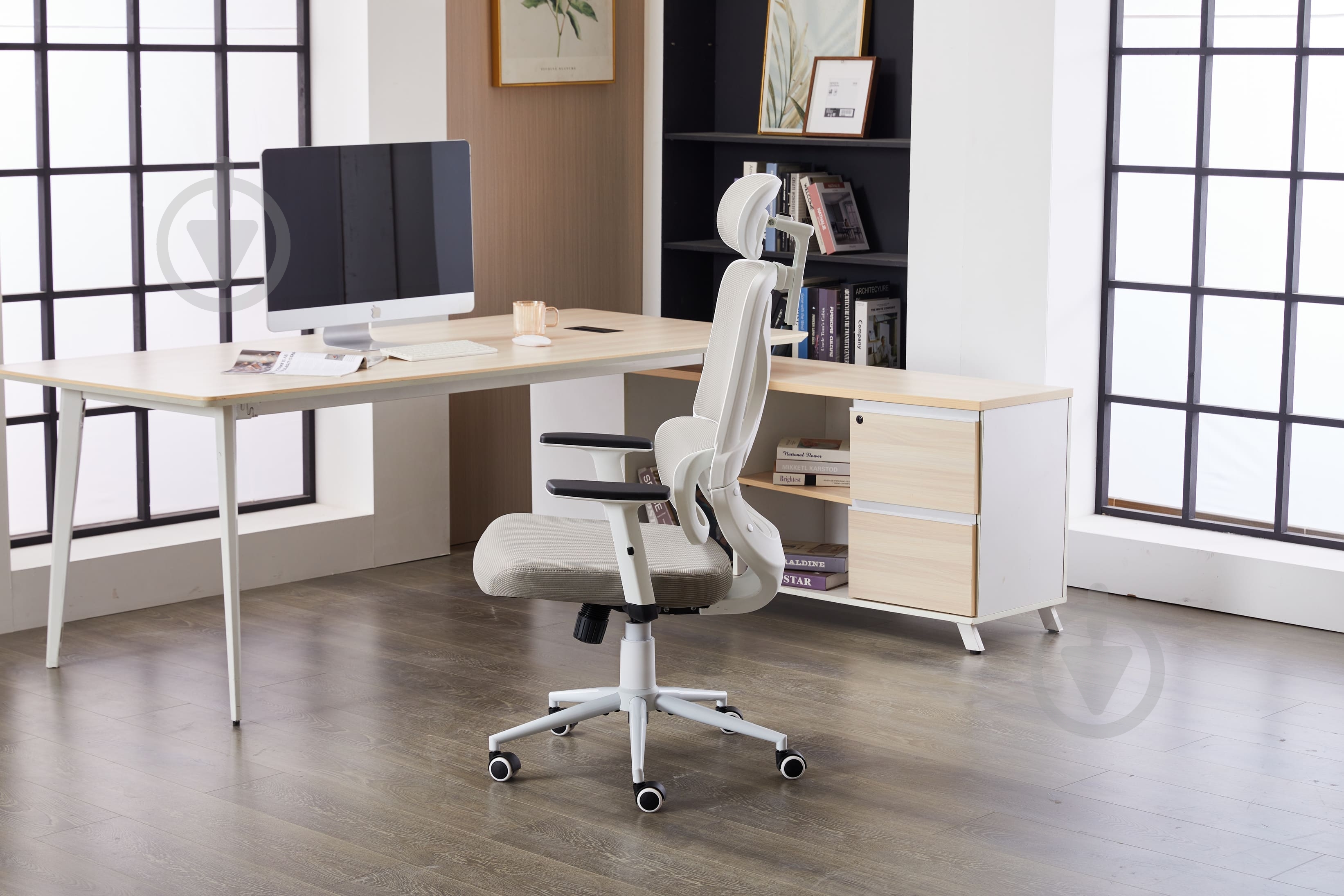 Кресло офисное Ergomix LEVEL (LY-8029H-1-WT) светло-серый - фото 8