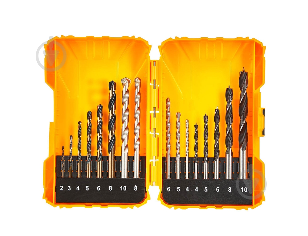 Набор сверл универсальных INGCO по металлу, по бетону, по дереву 16 шт. AKDL11601 - фото 1