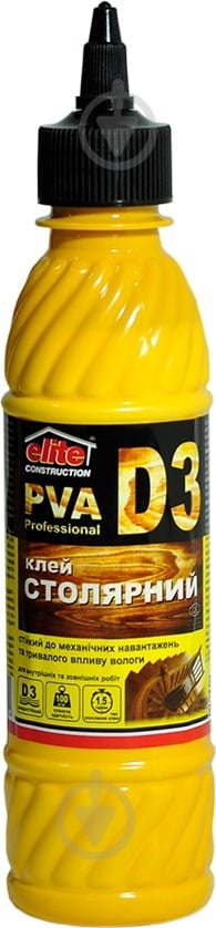 Клей для дерева Elite Construction столярный PVA D3 0.25 л - фото 2