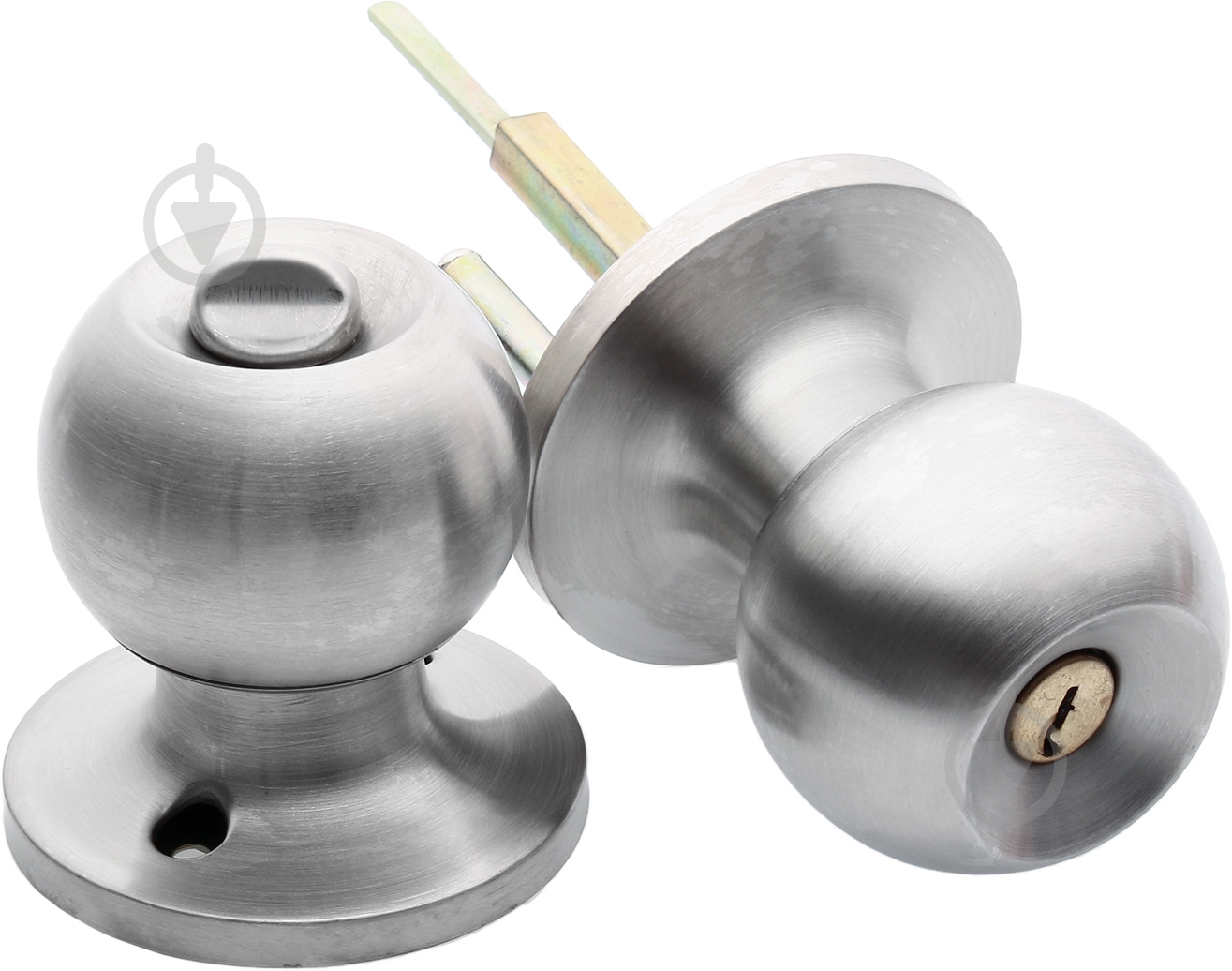 Кнобсет (ручка-засувка) Bruno 607 ключ-фіксатор нікель - фото 3 Кнобсет (ручка-засувка) Bruno 607 ключ-фіксатор нікель - фото 3