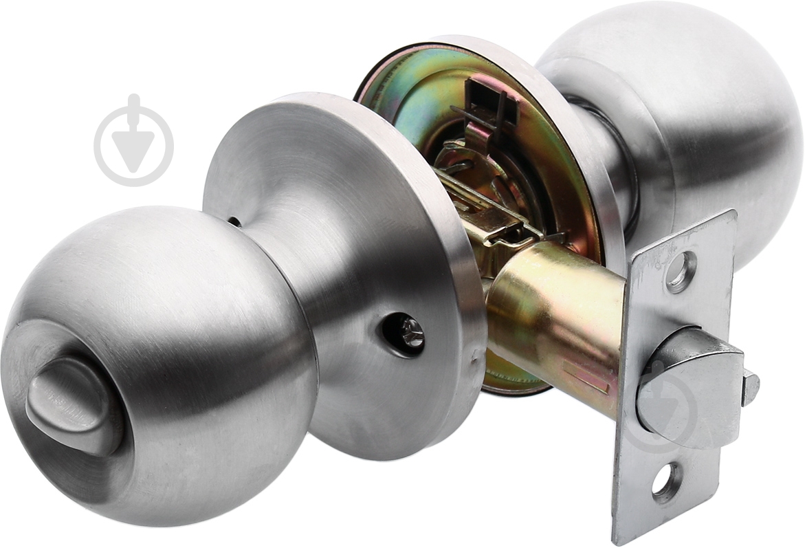 Кнобсет (ручка-засувка) Bruno 607 ключ-фіксатор нікель - фото 1 Кнобсет (ручка-засувка) Bruno 607 ключ-фіксатор нікель - фото 1