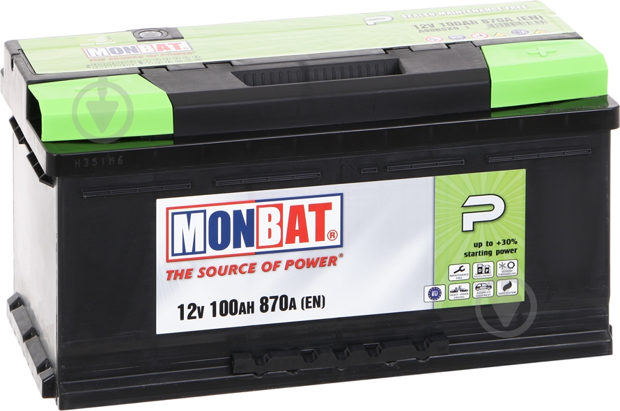 Акумулятор автомобільний Monbat P 100Ah 870A 12V «+» праворуч (A90B5X0_1) - фото 2 Акумулятор автомобільний Monbat P 100Ah 870A 12V «+» праворуч (A90B5X0_1) - фото 2