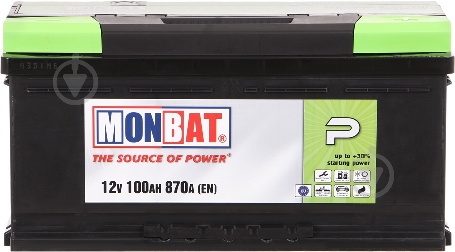 Акумулятор автомобільний Monbat P 100Ah 870A 12V «+» праворуч (A90B5X0_1) - фото 4 Акумулятор автомобільний Monbat P 100Ah 870A 12V «+» праворуч (A90B5X0_1) - фото 4