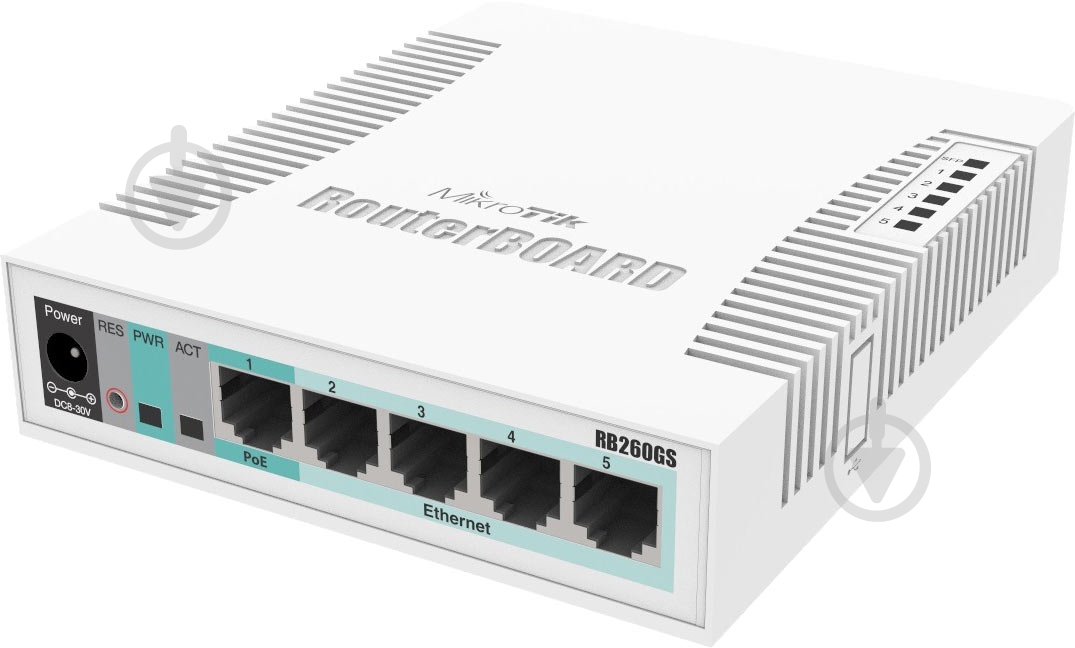 Комутатор Mikrotik RB260GS (CSS106-5G-1S) - фото 1 Комутатор Mikrotik RB260GS (CSS106-5G-1S) - фото 1