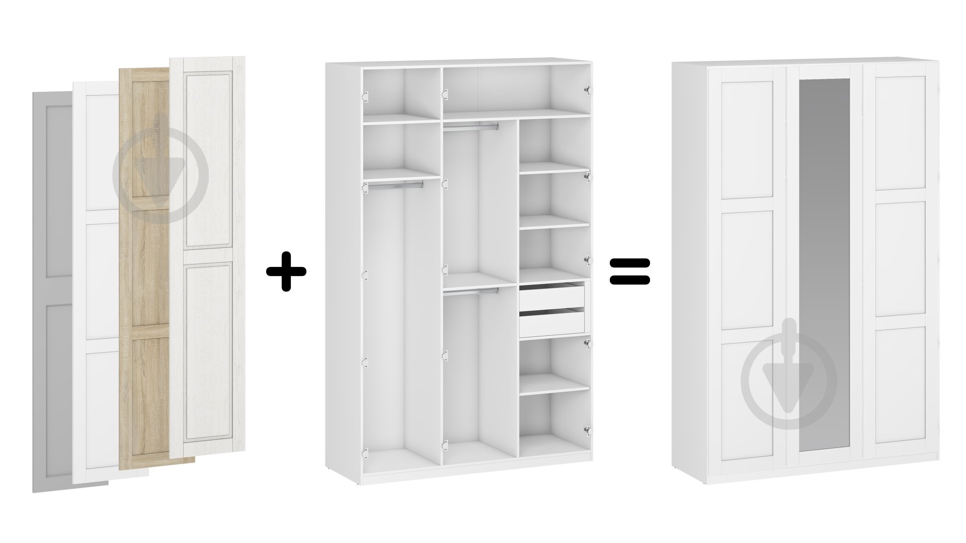 УЦІНКА! Корпус шафи Грейд ш-к ФЛЕКС тип №7 1500х2380х540 мм білий (УЦ №2875) - фото 3 УЦІНКА! Корпус шафи Грейд ш-к ФЛЕКС тип №7 1500х2380х540 мм білий (УЦ №2875) - фото 3