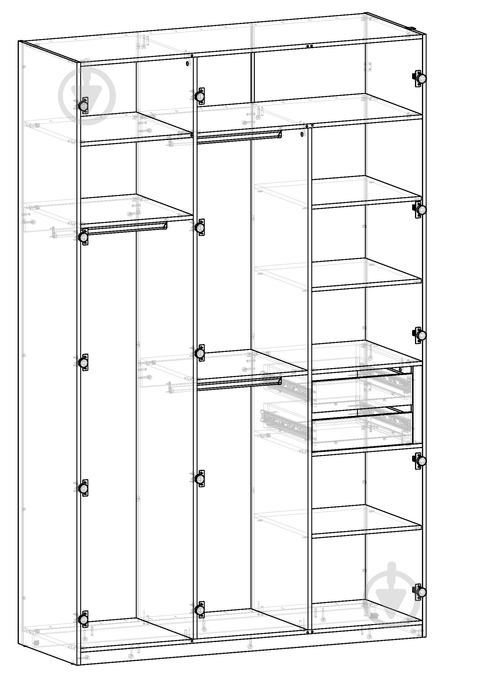 УЦІНКА! Корпус шафи Грейд ш-к ФЛЕКС тип №7 1500х2380х540 мм білий (УЦ №2875) - фото 5 УЦІНКА! Корпус шафи Грейд ш-к ФЛЕКС тип №7 1500х2380х540 мм білий (УЦ №2875) - фото 5