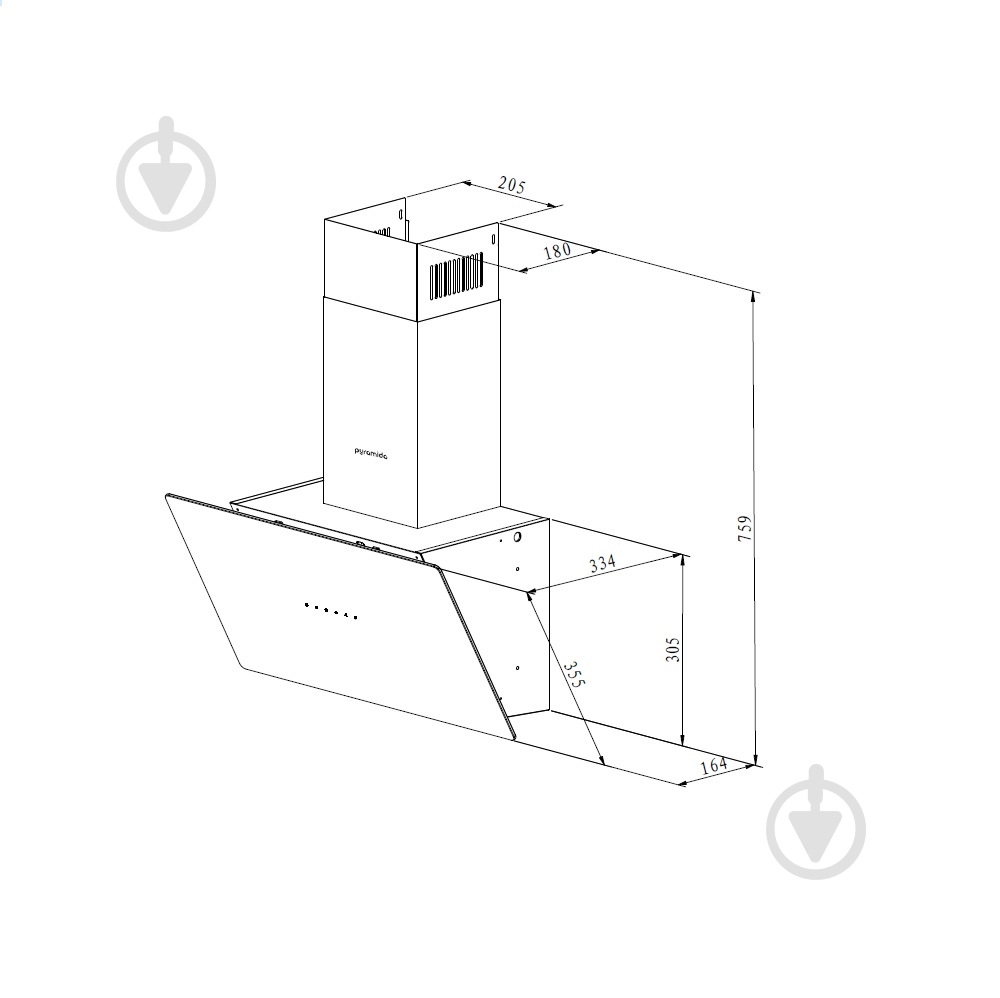 Вытяжка Pyramida NRX2-60 WH - фото 7 Вытяжка Pyramida NRX2-60 WH - фото 7