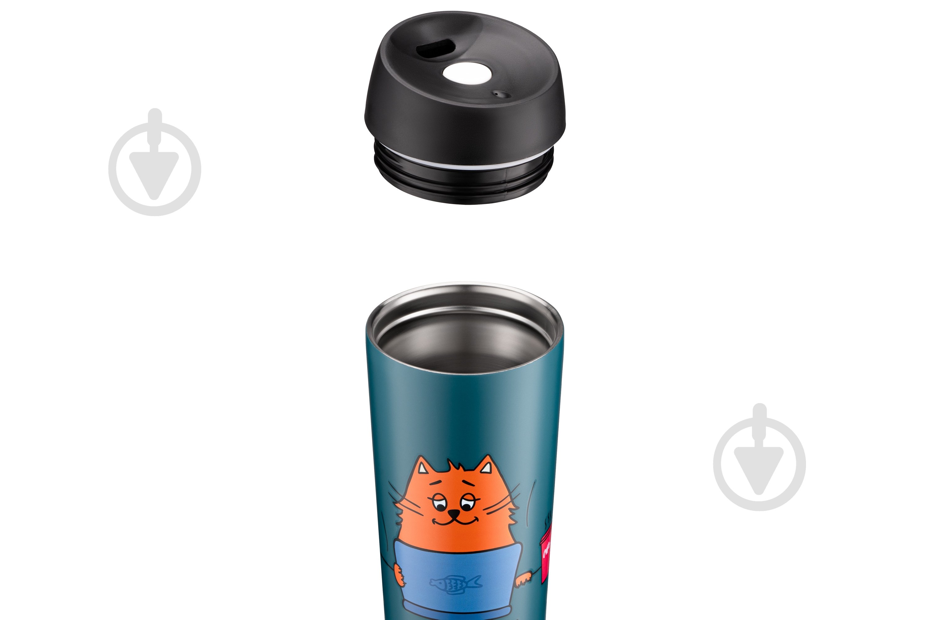 Термочашка Ardesto Coffee time Red Cat 450 мл нержавеющая сталь синий (AR2645CG) - фото 3