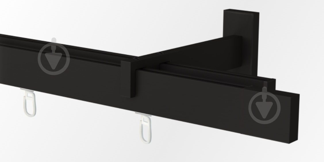 Комплект карниза СКАРЛАЙН SQUARE двойной 200 см черный - фото 1 Комплект карниза СКАРЛАЙН SQUARE двойной 200 см черный - фото 1