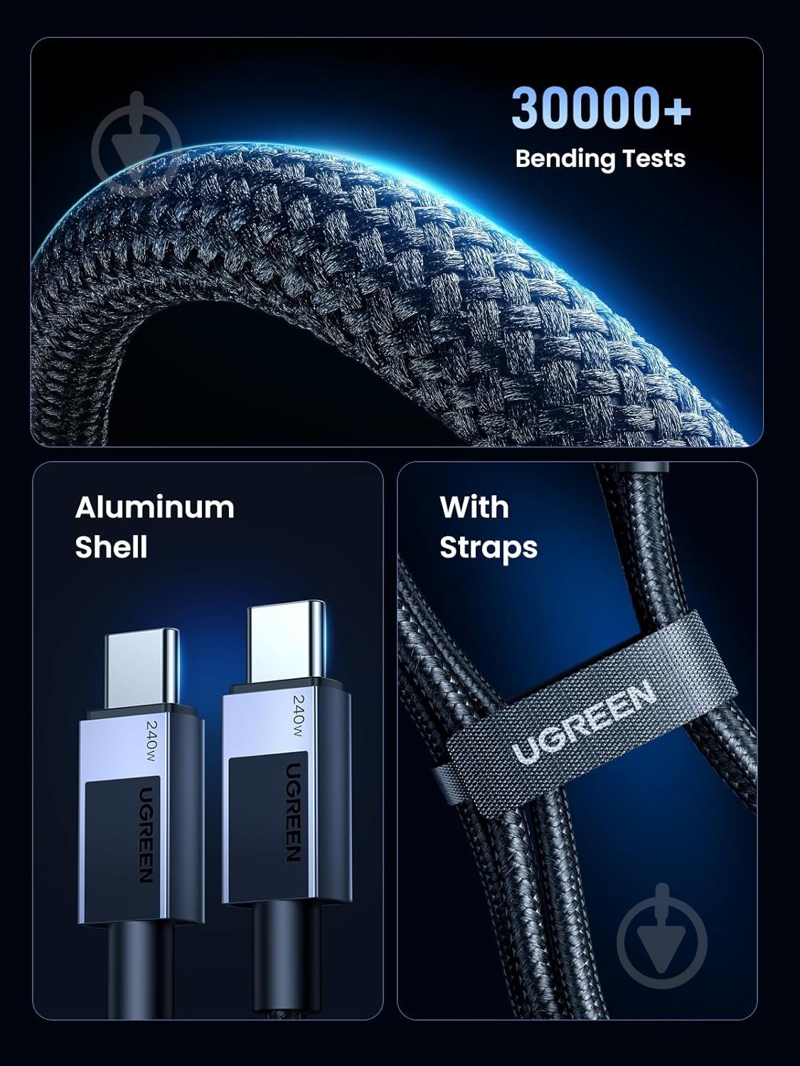 USB-кабель UGREEN L513 1 м черный (45067) - фото 5 USB-кабель UGREEN L513 1 м черный (45067) - фото 5