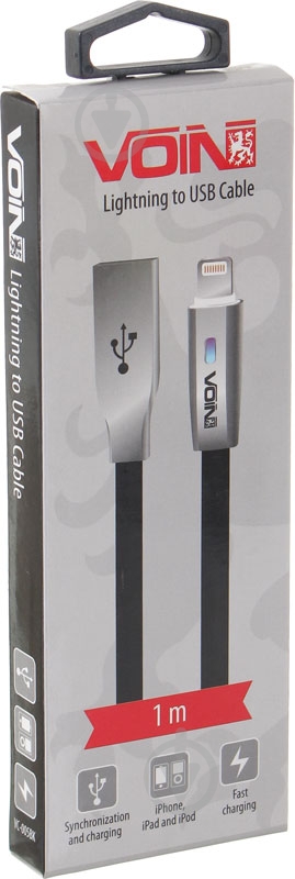 Кабель VC-005BK Voin USB — Lightning с индикатором - фото 2