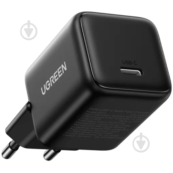 Зарядное устройство UGREEN 1xUSB 20W (USB-C) PD GaN Tech X512 черный - фото 1 Зарядное устройство UGREEN 1xUSB 20W (USB-C) PD GaN Tech X512 черный - фото 1