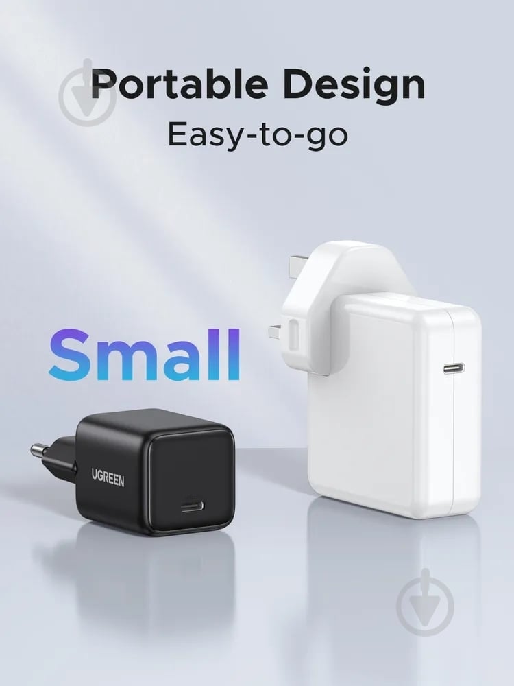 Зарядное устройство UGREEN 1xUSB 20W (USB-C) PD GaN Tech X512 черный - фото 6 Зарядное устройство UGREEN 1xUSB 20W (USB-C) PD GaN Tech X512 черный - фото 6