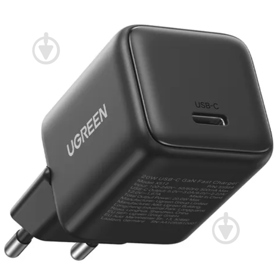 Зарядное устройство UGREEN 1xUSB 20W (USB-C) PD GaN Tech X512 серый - фото 1 Зарядное устройство UGREEN 1xUSB 20W (USB-C) PD GaN Tech X512 серый - фото 1