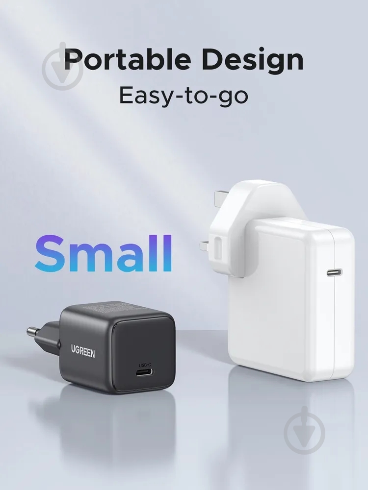Зарядное устройство UGREEN 1xUSB 20W (USB-C) PD GaN Tech X512 серый - фото 6 Зарядное устройство UGREEN 1xUSB 20W (USB-C) PD GaN Tech X512 серый - фото 6