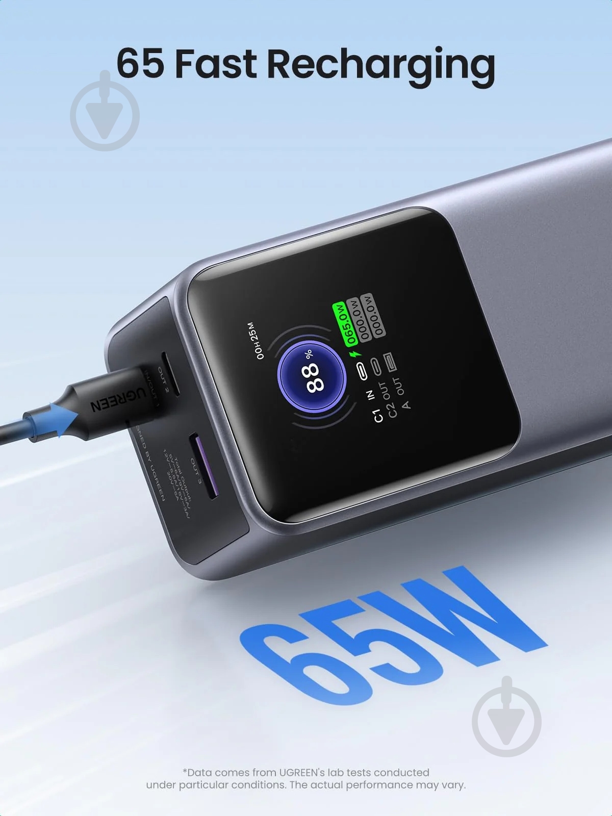 Повербанк UGREEN PB721 20000 mAh grey (35524B) - фото 6