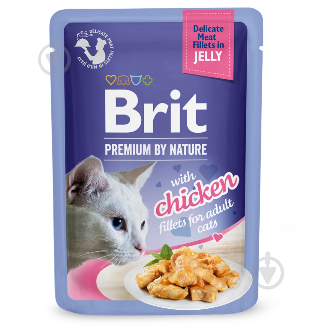 Корм вологий для котів Brit Premium By Nature курка філе в желе 85 г - фото 1