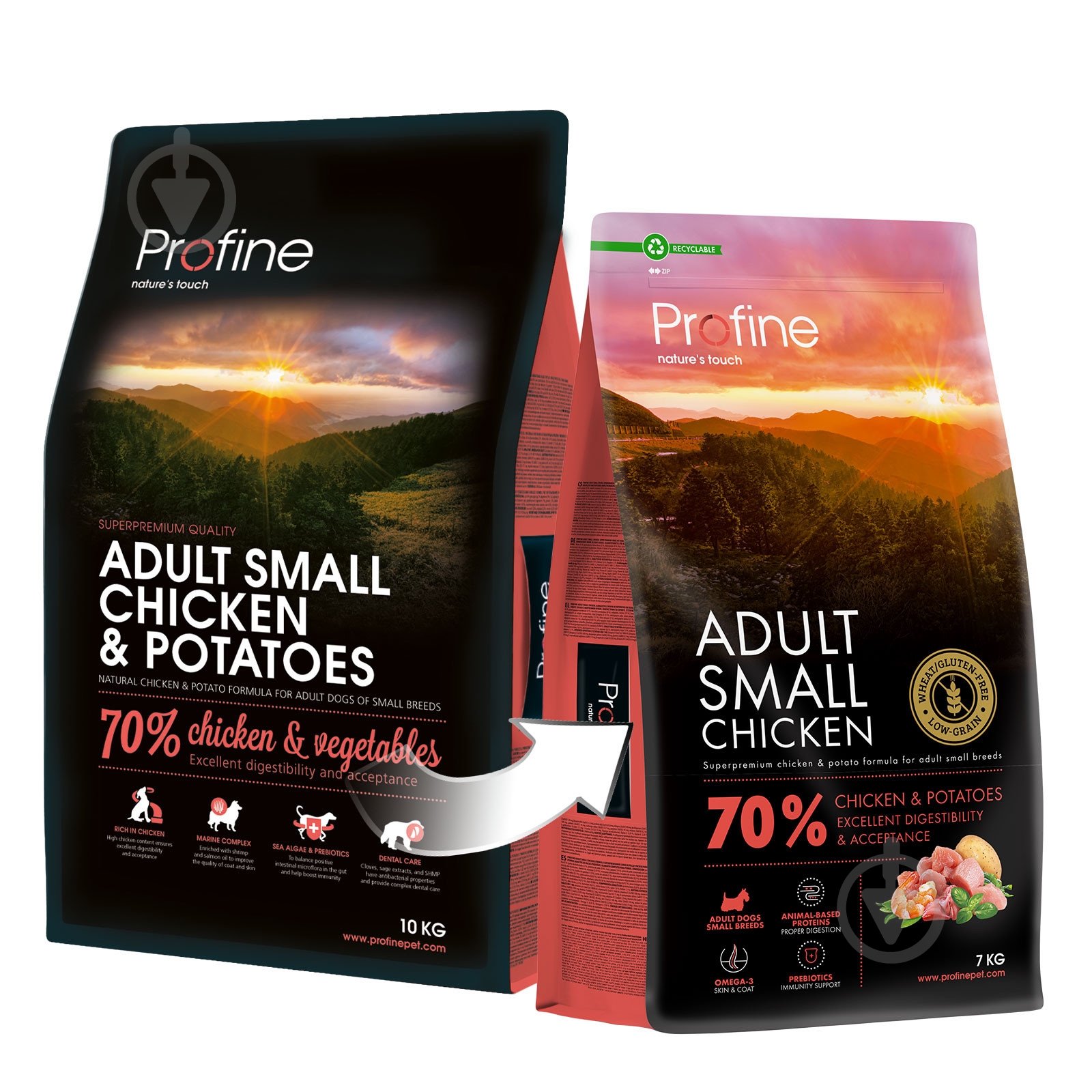 Корм сухий Profine Adult для дорослих собак дрібних порід з куркою та картоплею 7 кг - фото 4