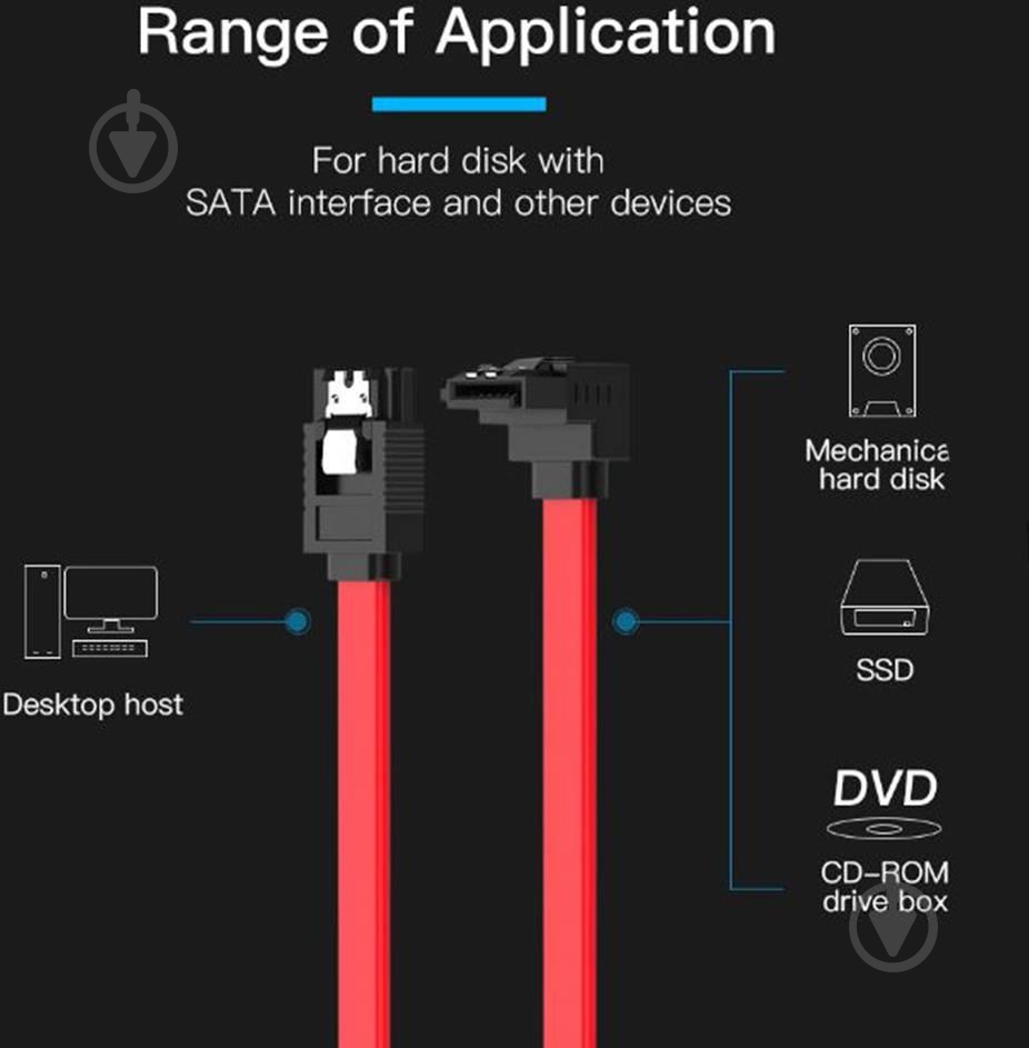 Кабель компьютерный внутренний Vention 0,5 м красный (KDDRD) - фото 3 Кабель компьютерный внутренний Vention 0,5 м красный (KDDRD) - фото 3