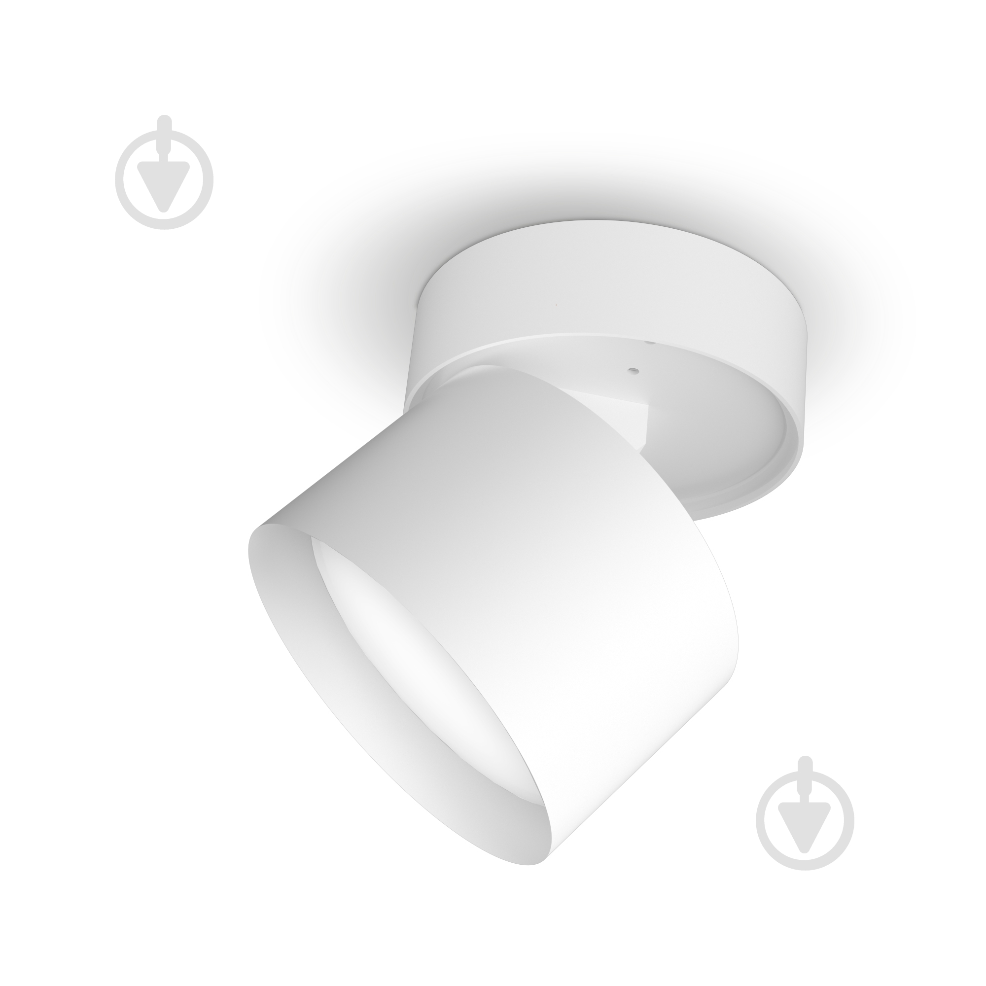 Светильник точечный Videx Светильник точечный VL-SPF18B-W GX53 поворотный белий VIDEX 30 Вт GX53 белый 27673 - фото 2