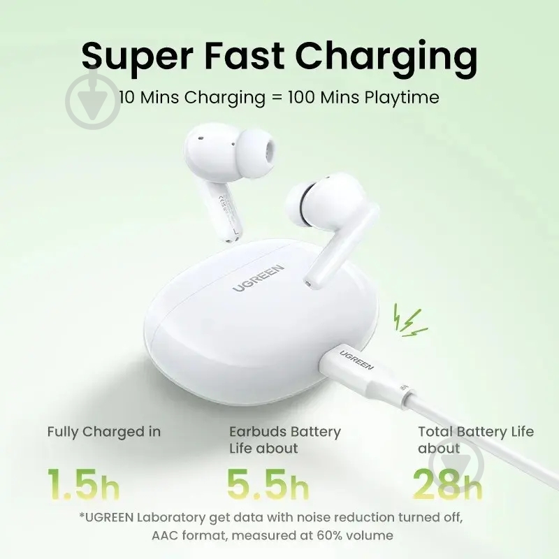 Навушники UGREEN HiTune T3C WS207 white (45110) - фото 3