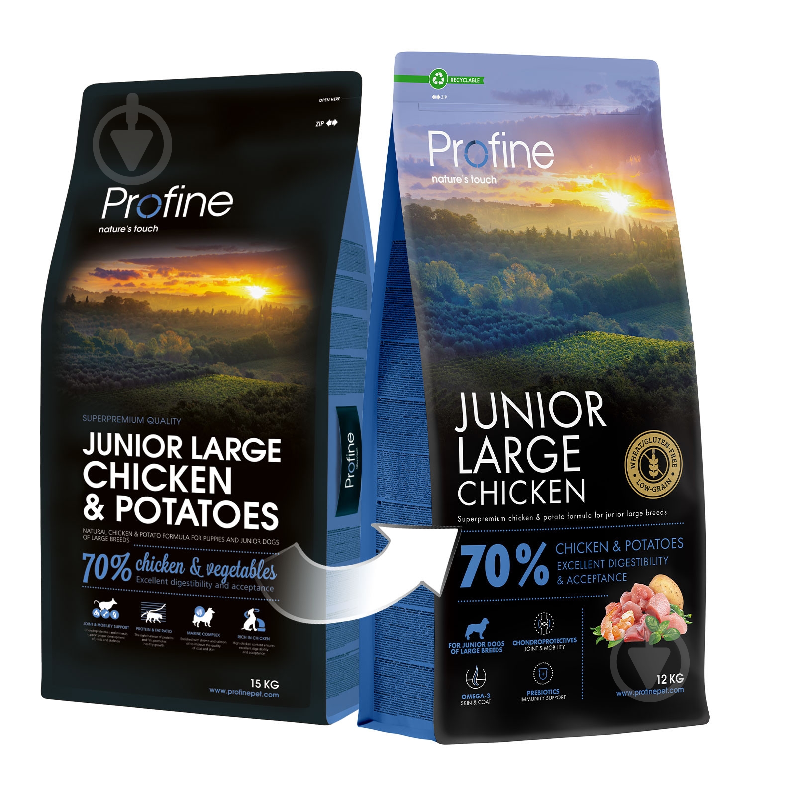 Корм сухий Profine Junior Large Breed для цуценят та юніорів великих порід з куркою та картоплею 12 кг - фото 3