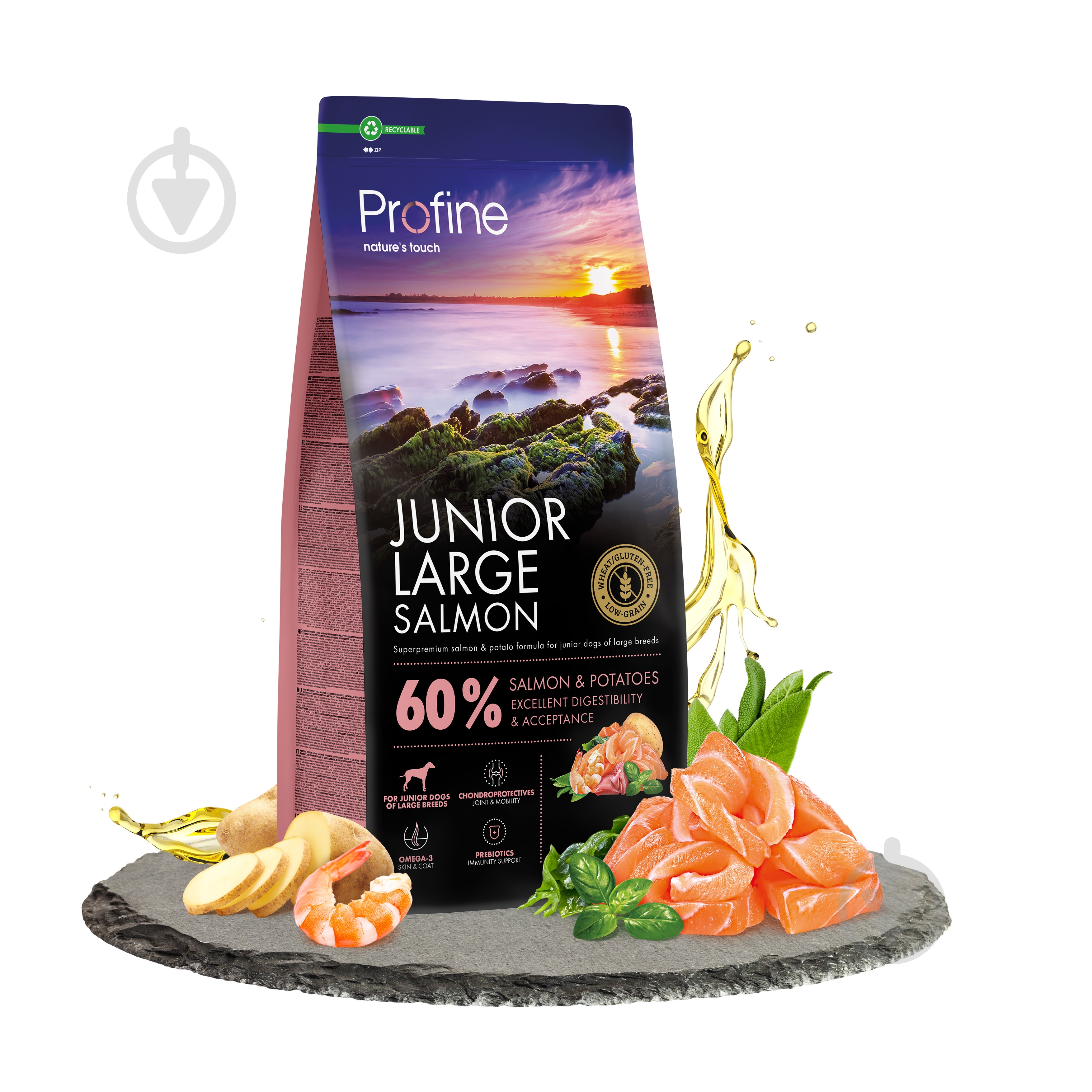 Корм сухий Profine Adult Large Breed для цуценят та юніорів великих порід з лососем та картоплею 12 кг - фото 2
