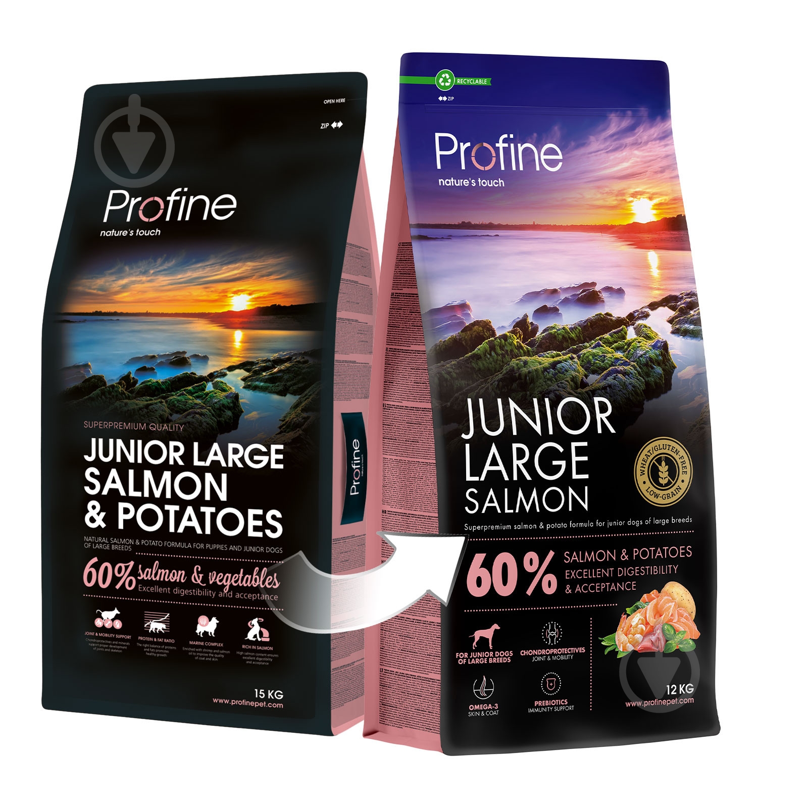 Корм сухий Profine Adult Large Breed для цуценят та юніорів великих порід з лососем та картоплею 12 кг - фото 3