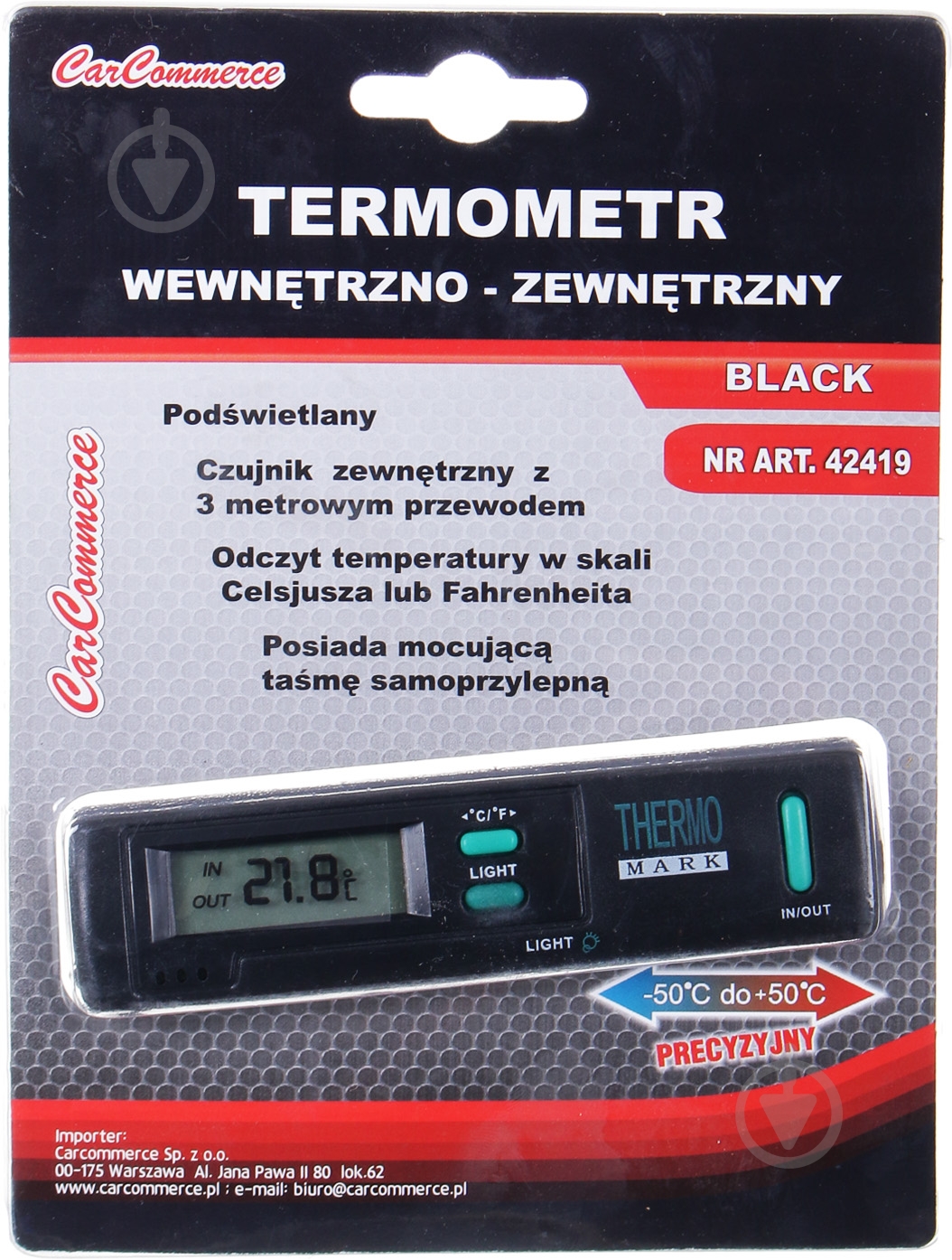 Термометр автомобильный с часами BT-1 - фото 1