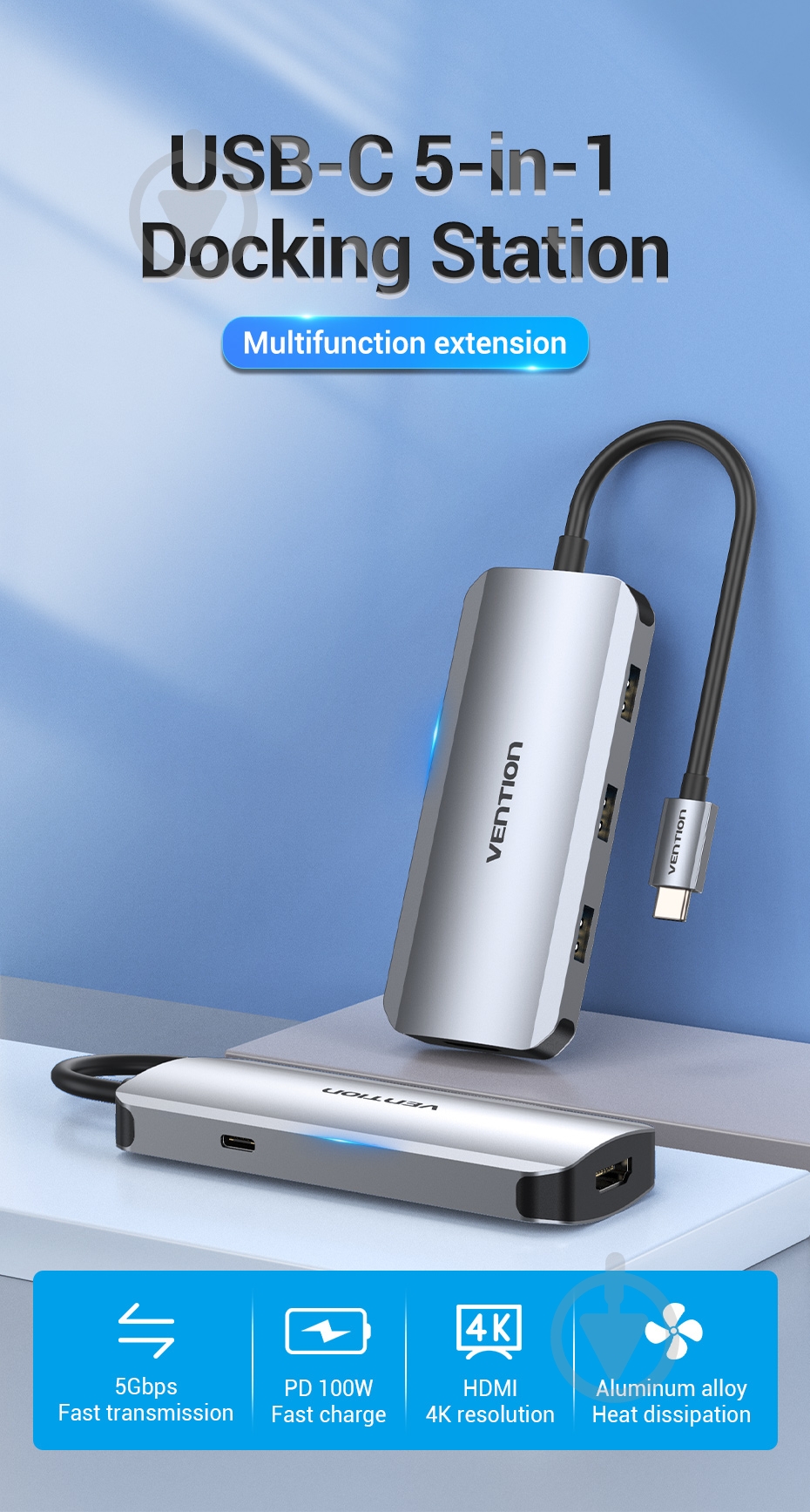 Док-станция Vention silver (TODHB) - фото 2 Док-станция Vention silver (TODHB) - фото 2