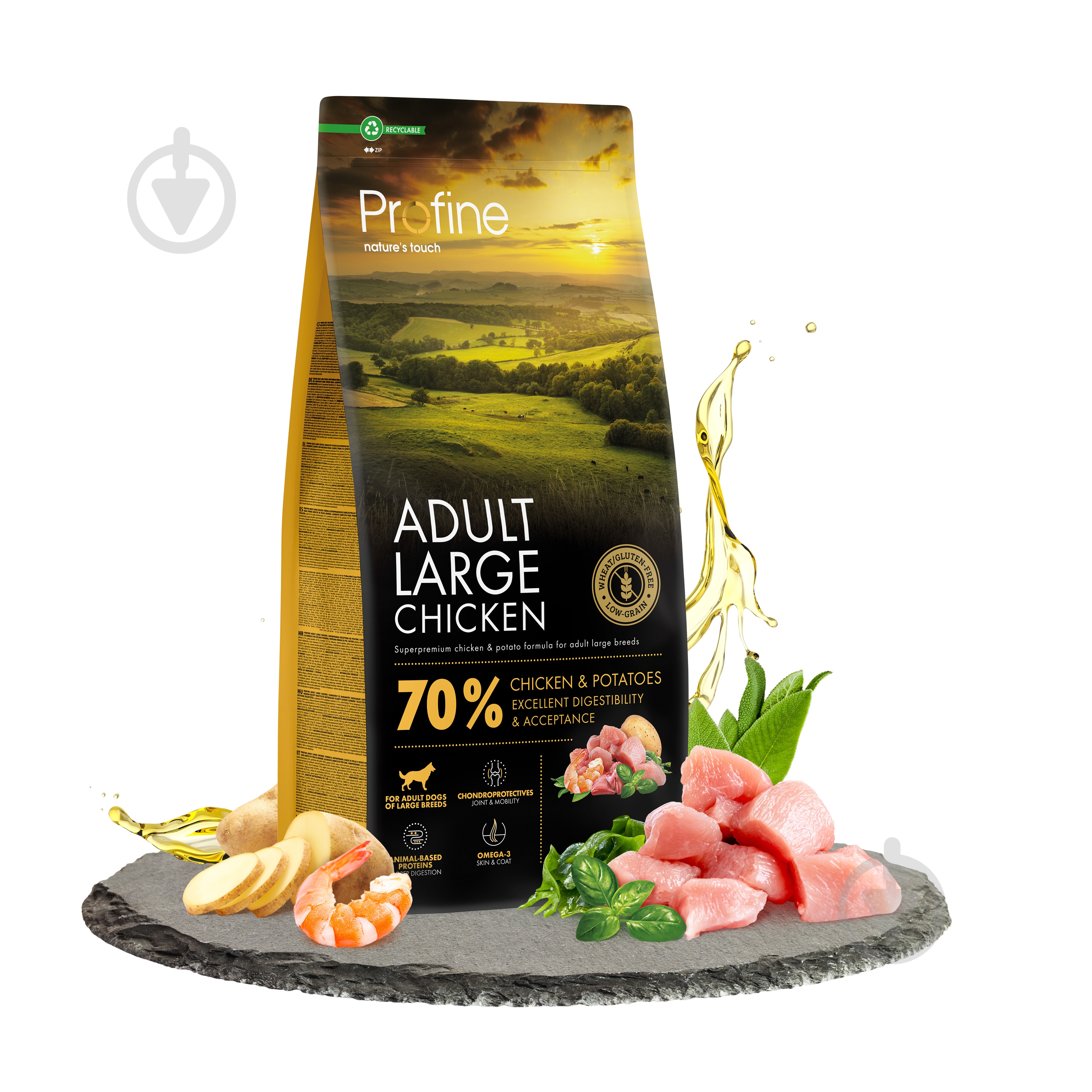 Корм сухий Profine Adult Large Breed для дорослих собак великих порід з куркою та картоплею 12 кг - фото 2