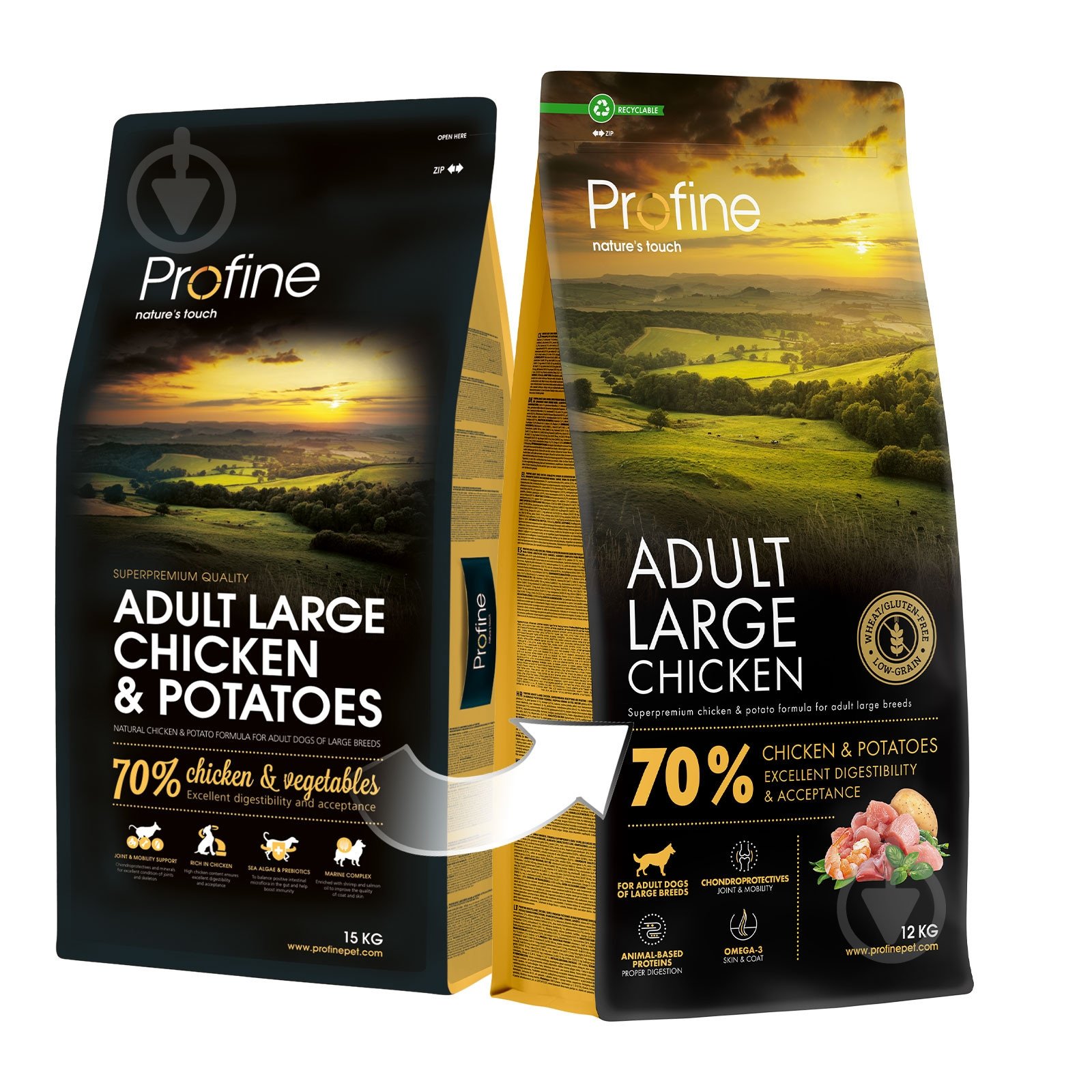 Корм сухий Profine Adult Large Breed для дорослих собак великих порід з куркою та картоплею 12 кг - фото 4