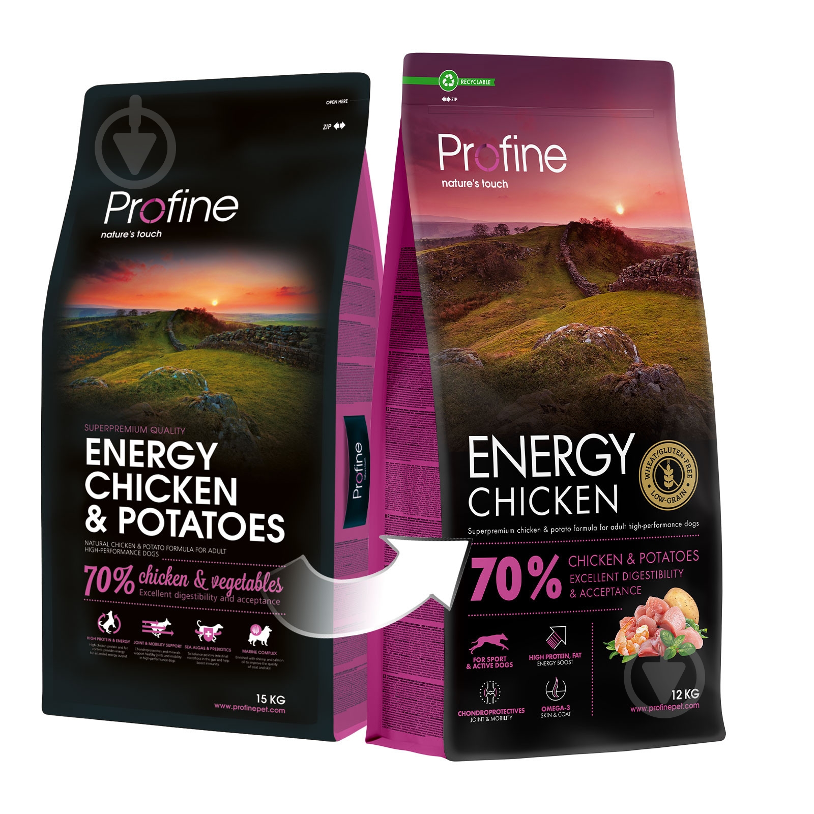 Корм сухий Profine Energy для активних собак всіх порід з куркою та картоплею 12 кг - фото 4