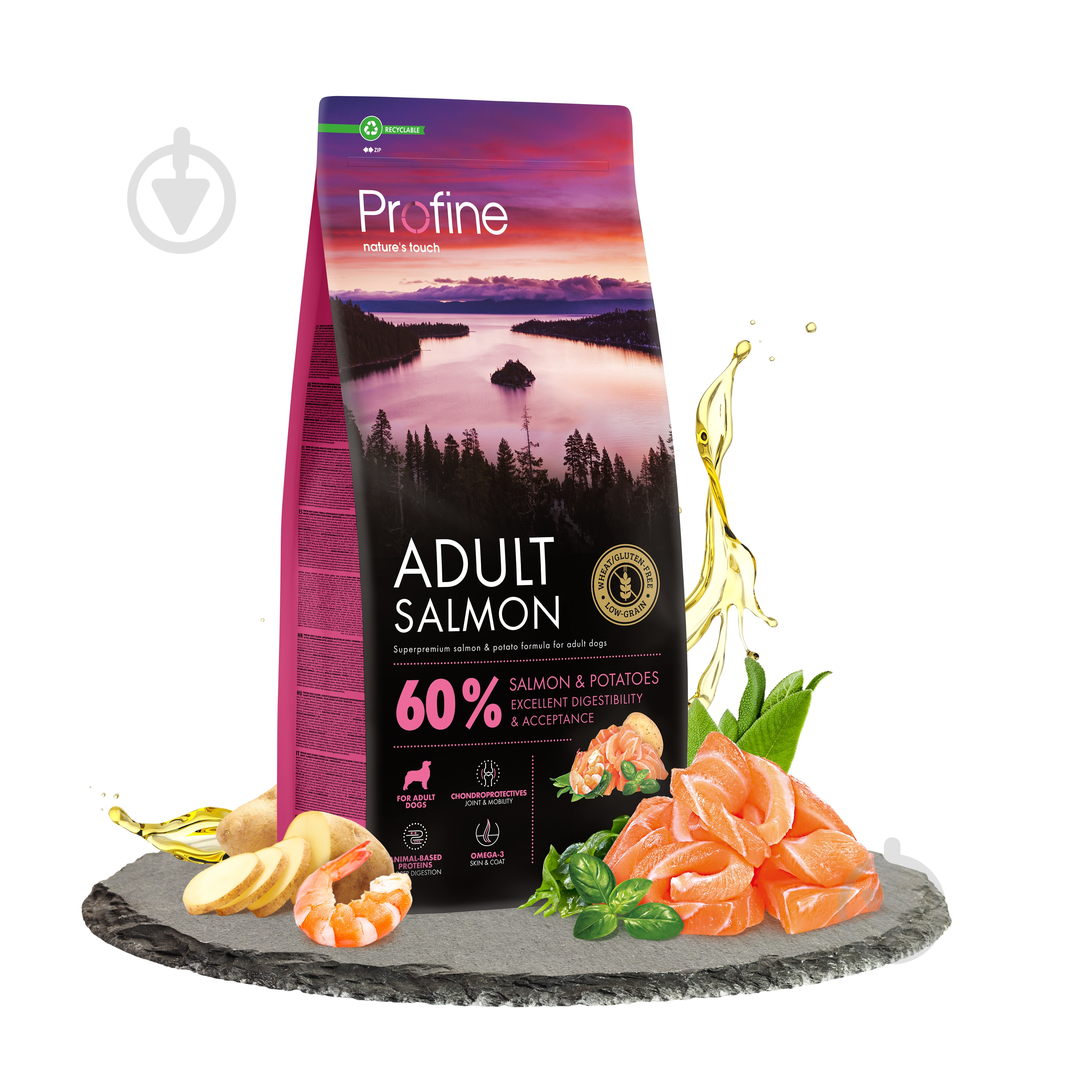 Корм сухий Profine Adult для дорослих собак всіх порід з лососем та картоплею 12 кг - фото 2