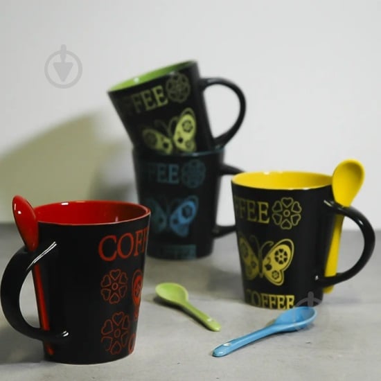 Чашка Vittora Чашка Барви ночі з ложкою Vittora, 360 мл, порцеляна - фото 2 Чашка Vittora Чашка Барви ночі з ложкою Vittora, 360 мл, порцеляна - фото 2