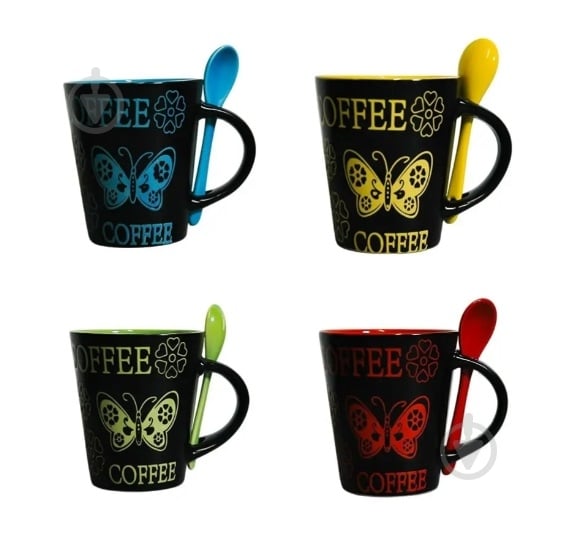 Чашка Vittora Чашка Барви ночі з ложкою Vittora, 360 мл, порцеляна - фото 1 Чашка Vittora Чашка Барви ночі з ложкою Vittora, 360 мл, порцеляна - фото 1