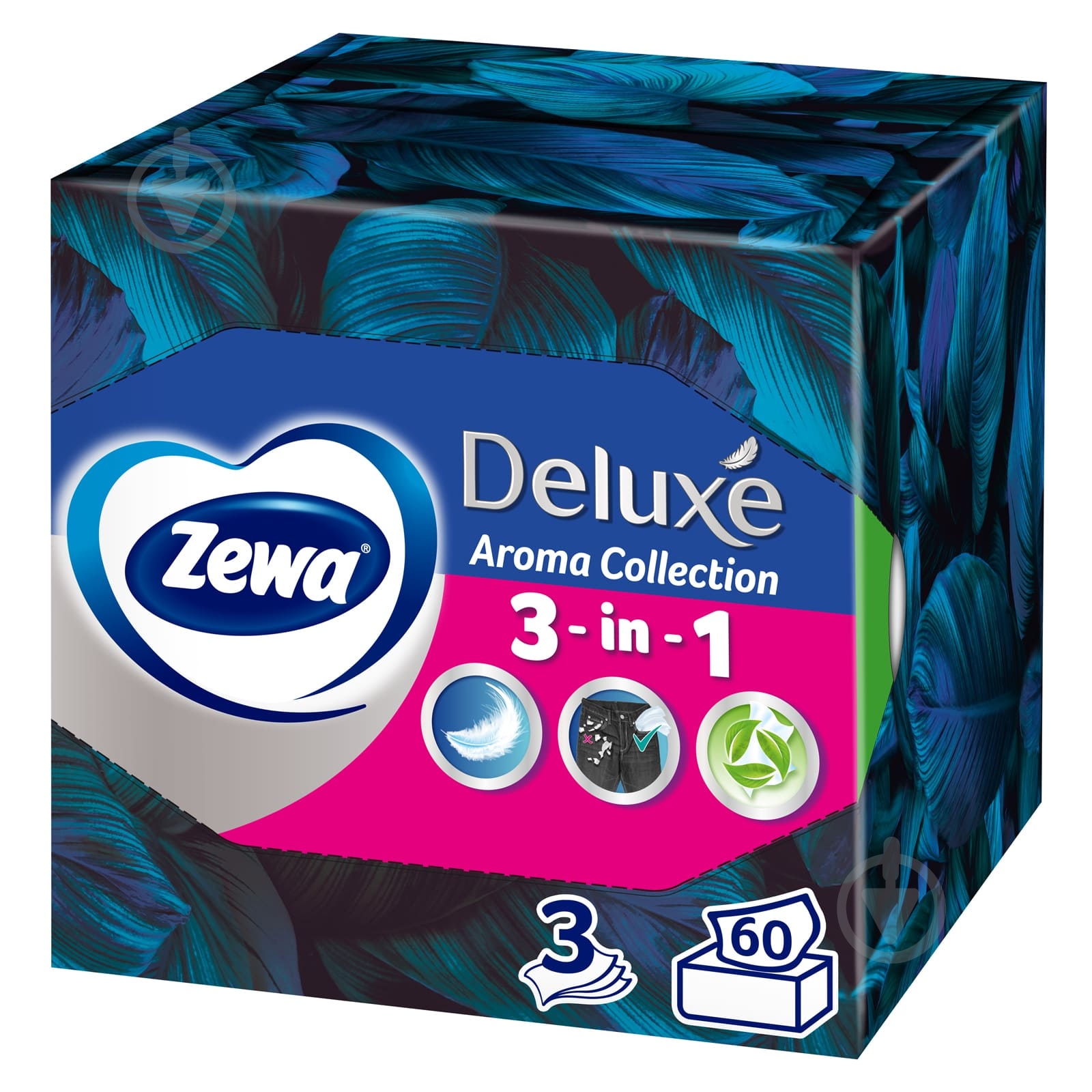 ᐉ Серветки паперові у коробці Zewa Deluxe косметичні тришарові з