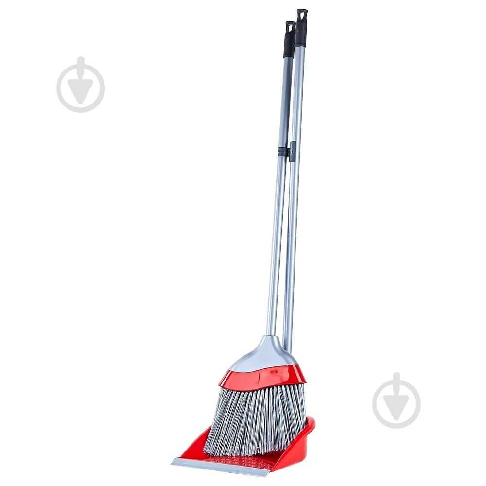 Совок зі щіткою Євро Алеана 96 см червоний із сірим - фото 1 Совок зі щіткою Євро Алеана 96 см червоний із сірим - фото 1