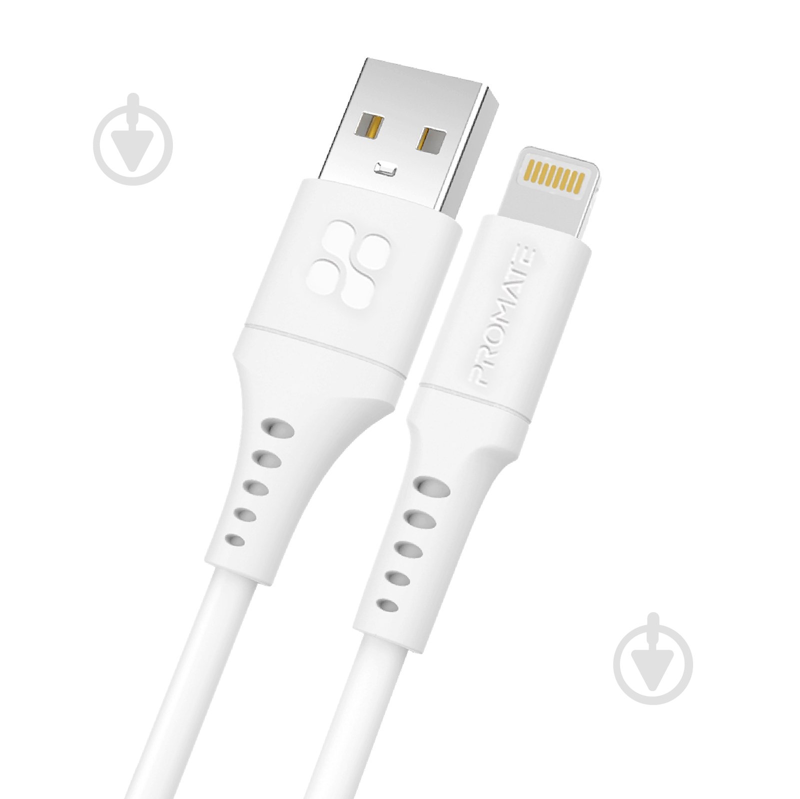 Кабель Promate PowerLink-Ai200 USB to Lightning 2.4А 2 м білий (powerlink-ai200.white) - фото 1