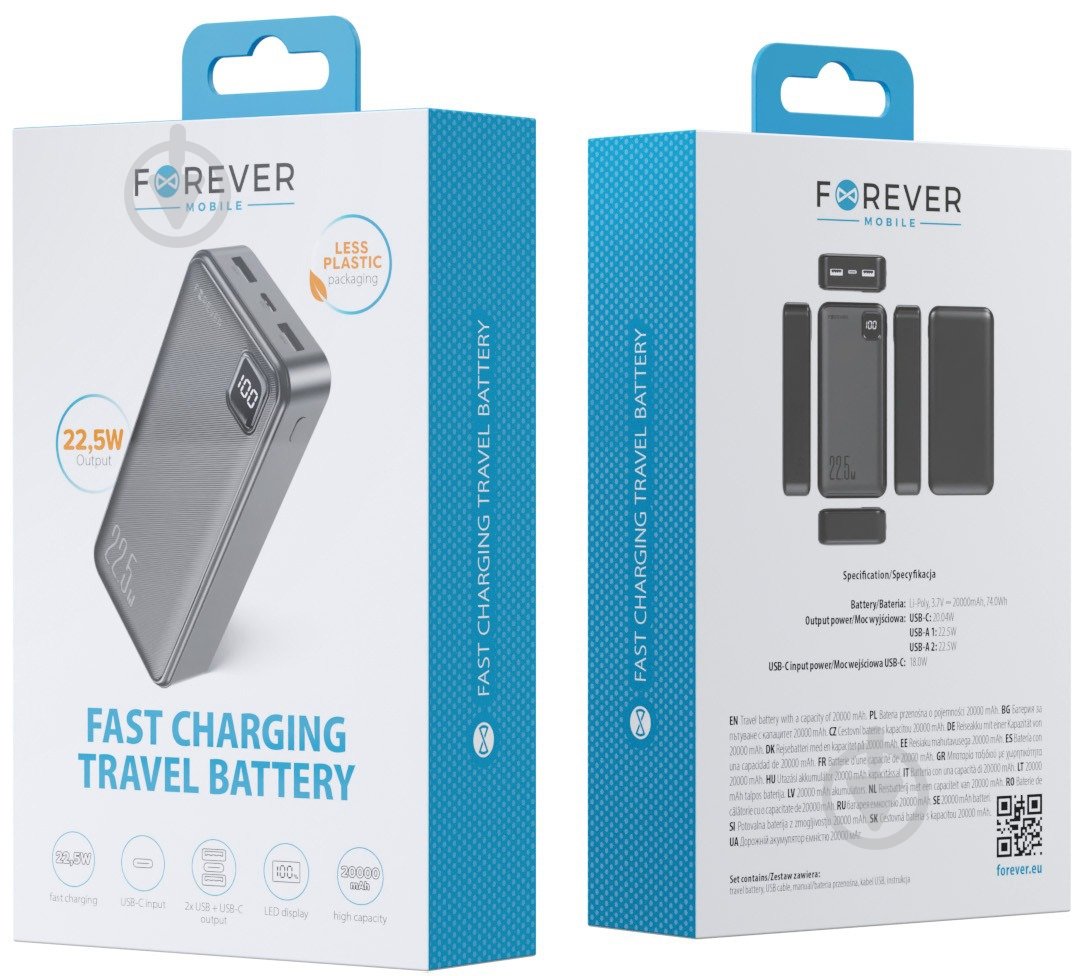 Повербанк Forever TB-300L PD QC 20000 mAh black (TB-300L) - фото 13 Повербанк Forever TB-300L PD QC 20000 mAh black (TB-300L) - фото 13